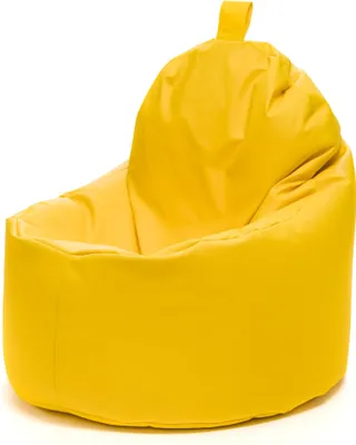 Produktbild von Ecopuf - Sitzsack Bean Bag, aus Kunstleder, 70 x 75 cm - Yoko Zitronengelb E18