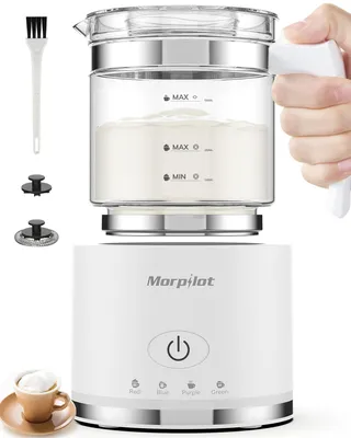 Image de Morpilot, mousseur à lait électrique, 500 ml, 600 W, mousseur à lait 4 en 1 pour boissons chaudes