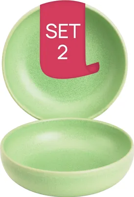 Produktbild von James Cooke Bliss Schale - 2er-Set, Steingut, Ø 16 cm, Hell grün, Seidenglanz
