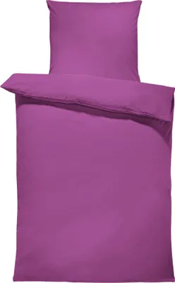 Produktbild von 4 teilig Uni Bettwäsche 155x220 cm lila Einfarbig Renforce Baumwolle Übergröße