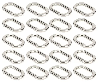 Image de Federringe - Boucles ovales en métal à ouvrir - Mousquetons pour sacs à main et fabrication de bijoux - 20 pièces - Argent noir