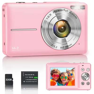 Image de Appareil photo numérique 1080P 44MP, caméra de vlogging pour enfants et adolescents, appareil photo compact Full HD