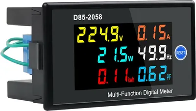 Image de Compteur numérique monophasé multifonction à affichage LCD Tension AC Courant AC Fréquence de l'énergie électrique Mesure du facteur de puissance Compteur Moniteur