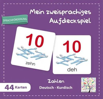 Produktbild von Mein zweisprachiges Aufdeckspiel, Zahlen Deutsch-Kurdisch (Kinderspiel)