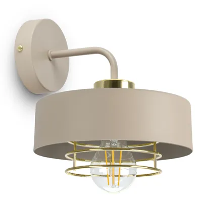 Zdjęcie produktu dla Lampa Ścienna Kinkiet Beżowa ECRU Złoto 1xE27 LED 760-K1