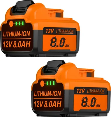 Produktbild von Werkzeugakku Ersatz für DCB126/DCB127/DCB120 - 12 V Li-Ion - 8000 mAh - 18650-Zellen - 2er Pack - Grau