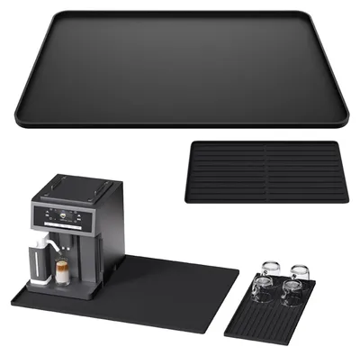 Silikon-Abtropfmatte für Kaffeemaschine, 40x60 cm, 2-in-1, schwarz