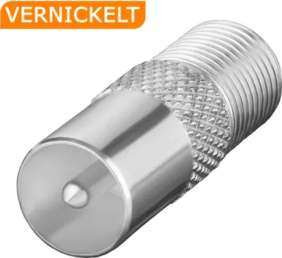 Produktbild von F-Verbinder auf KOAX Stecker Sat Adapter HD TV Koaxial-Stecker auf F-Kupplung
