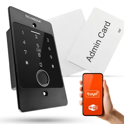 Zdjęcie produktu dla Zamek Szyfrowy Klawiatura do Drzwi Furtki Zewnętrzny RFID Odcisk WiFi Tuya