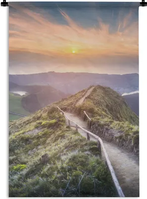 Produktbild von MuchoWow® Wandteppich Wandbehang Berge - Sonne - Natur 60x90 cm Tapisserie Dekoration Wandtuch - Foto-Teppich - Abwaschbar