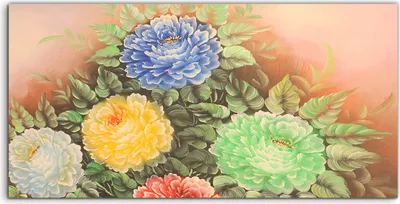 Produktbild von Coloray Canvas 100x50  Wandbild Leinwand Bilder Chrysanthemen blüten Blumen Wiese
