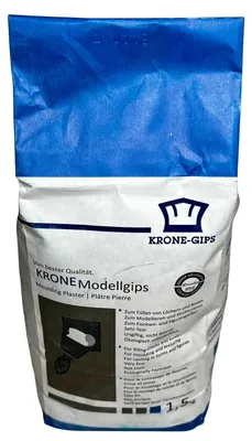 Produktbild von 1,5 kg Krone Modellgips Spachteln Modellieren Gießformen Innenmasse Giesspulver