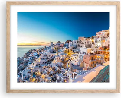 Produktbild von Gerahmtes Poster - Rahmen in heller Eiche - Griechenland Insel Sommer - 50x40 cm - Wand Bild - Wanddeko - Wandbilder - Wandposter - Bilderrahmen - Bilder - Kunstdruck - Wandbild - P2NAA50x40-4062