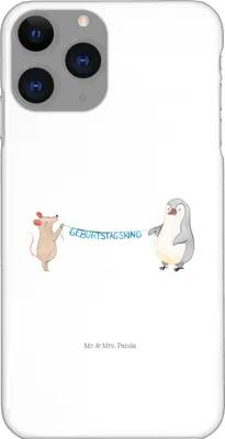 Produktbild von Mr. & Mrs. Panda Iphone 11 Pro Handyhülle Maus Pinguin Geburtstag - Weiß - Geschenk, Happy Birthday, Handy Case, Premium Kunststoff, Geburtstage