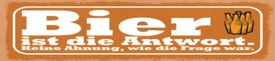 Produktbild von vianmo Holzschild 10x46 cm Bier ist die Antwort