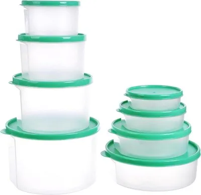 Obrázok produktu pre Praktické úložné boxy s vekom, sada 8 ks, bez obsahu BPA, kuchynská polica, úložné boxy na obilniny, cukor, múku.