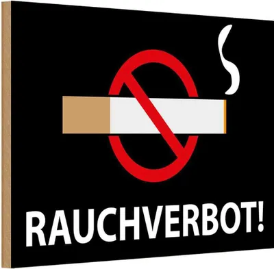 Produktbild von vianmo Holzschild 12x18 cm Rauchverbot Dekoration