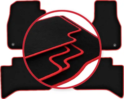 Obrázek produktu pro velurové rohože pro:  Dodge RAM (2009-2019) černé červeným lemováním