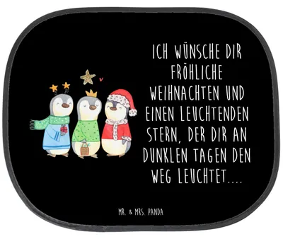 Produktbild von Mr. & Mrs. Panda fenster sonnenschutz auto Winterzeit Heilige drei Könige - Schwarz - Geschenk, Winter, Heiligabend, Weihnachten, saugnapf, Weihnachtsmann, Fürs, für