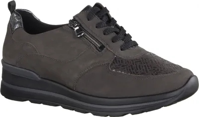 Produktbild von Waldläufer M-Sarah 807M01-052 Orthotritt Damenschnürer, Leder/Textil, Carbon - Damenschuhe Bequeme Schnürschuhe, Braun, leder/textil (denver perustretch taipei)
