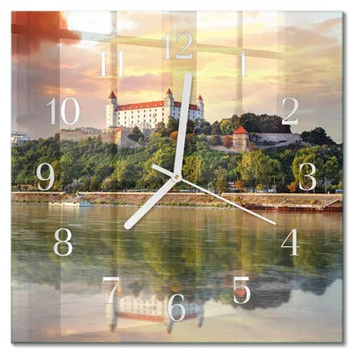Produktbild von Tulup Glasuhr Wanduhr Küchenuhr Echt-Glas 30x30 cm Modern Dekorativ Geräuschlos Weiße Zeiger - Flussburg