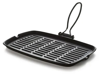 Steakpfanne, emailliertes Gusseisen, 36x24 cm, schwarz