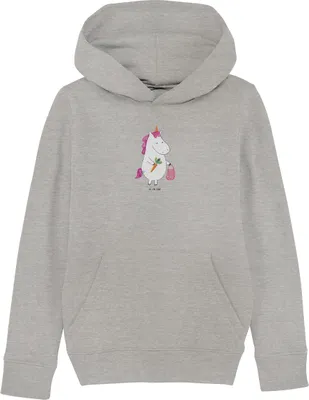 Produktbild von Mr. & Mrs. Panda Kinderpulli Einhorn Gemüse 9-11 Jahre (134/146) - Heather Grey - Geschenk, Hoodie, Pullover, Kapuzenpullover, Biomarkt, Unicorn, Wochenmarkt, Einhörner