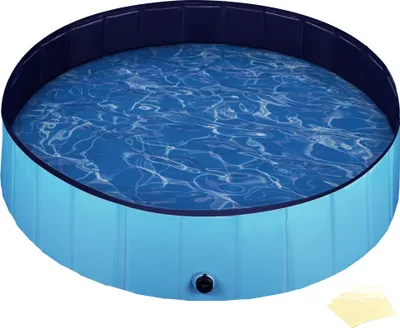 Image de Fudajo Piscine pour chien – Ø 100 cm, hauteur 30 cm – Pliable, en PVC – Piscinette Pataugeoire Baignoire pliable pour animaux de compagnie
