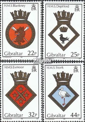 Produktbild von Briefmarken Gibraltar 1989 Mi 572-575 (kompl.Ausg.) postfrisch Schiffswappen