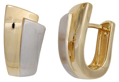 Produktbild von Creolen Ohrringe Klappcreolen 585 Gold Gelbgold teilmattiert Damen