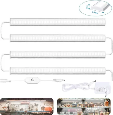 Produktbild von LED Unterbauleuchte Küche 4er-Set Verbindbar, LED Lichtleiste Dimmbar Kaltweiß,Schrankbeleuchtung Memory Funktion 30cm für Küche, Schrank, Regal