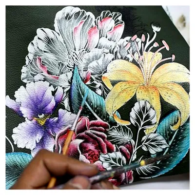 Produktbild von Damen Women's Original Hand-Painted Leather Twin Top Messenger Kuriertasche mit Zwei Oberteilen
