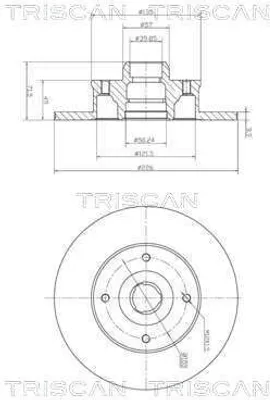 Produktbild von 2x TRISCAN Bremsscheibe 8120 10104C für VW GOLF II (19E 1G1) GOLF III (1H1)