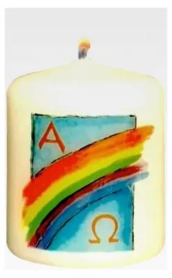 Produktbild von Osterkerze Regenbogen, 60 x 50 mm, rußfrei, tropffrei