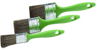 Immagine prodotto di Schüller Eh'klar, set di 3 pennelli piatti in legno, modello M, dimensioni 30, 50 e 60 mm