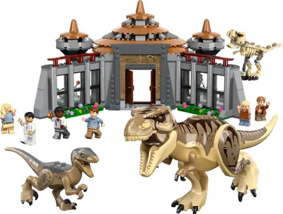 Produktbild von LEGO 76961 Jurassic Park Angriff des T. rex und des Raptors aufs Besucherzentrum, Dinosaurier Spielzeug für Kinder ab 12 Jahren