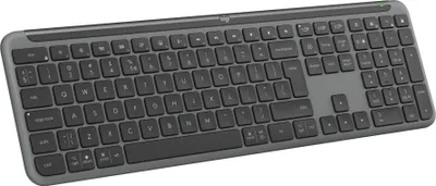 Obrázek produktu pro Logitech Signature Slim K950, Plná velikost (100 %), Bezdrátový, RF bezdrátové + Bluetooth, Nůžkový spínač, QWERTY, Grafit