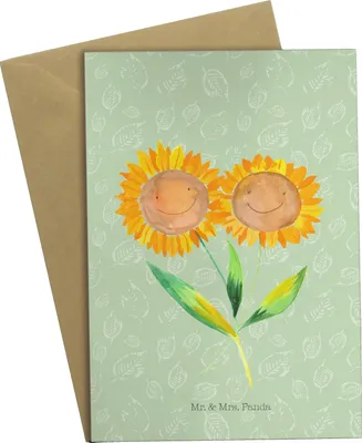 Produktbild von Mr. & Mrs. Panda babykarte Blume Sonnenblume - Blattgrün - Geschenk, kommunionskarte, Best Friends, jubiläumskarte, glückwunschkarten, Garten, Grußkarte, Freundin