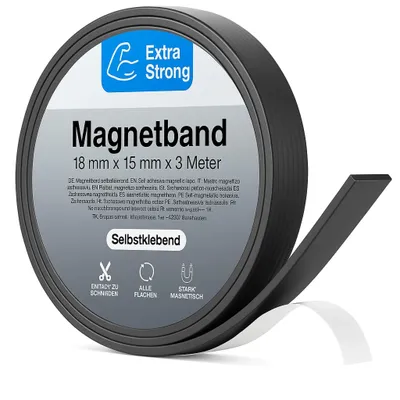 Produktbild von 3 m Magnetklebeband Magnetstreifen Klebeband Magnetband, Zuschneidbar