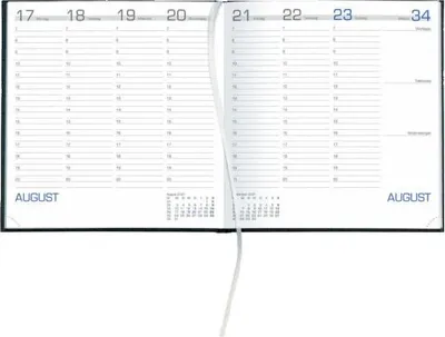 Productafbeelding van ZETTLER 609831 Boekagenda 786 - 1 week / 2 pagina's, 21 x 21 cm, zwart