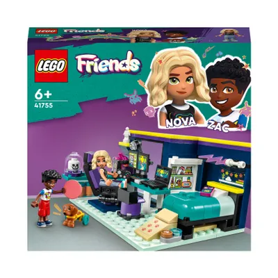 Produktbild von LEGO 41755 Friends Novas Zimmer Gaming Spielzeug mit Zac Mini-Puppe und Pickle der Hund, kleine Geschenke für Kinder ab 6 Jahren, 2023 Serie Figuren