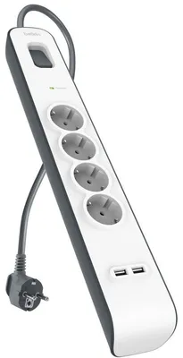 Zdjęcie produktu dla Belkin BSV400vf2M-V2, 525 J, 4 x gniazdo sieciowe, Typu F, 250 V, 50 Hz, 16 A