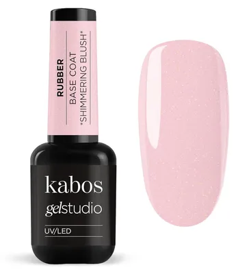 Zdjęcie produktu dla Kabos Gelstudio Rubber Base Coat Podkład Shimmering Blush 10 ml