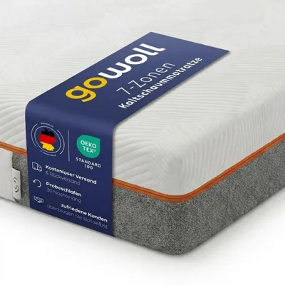 Produktbild von Kaltschaummatratze 7 Zonen Matratze 160 x 200 matratze 22 cm hoch Anti Rutsch Unterseite mit Reißverschluss