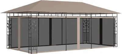Produktbild von Pavillon mit Moskitonetz 6x3x2,73 m Taupe 180 g/m²