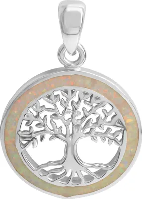 Produktbild von V Anhänger 925/- Sterling Silber 3,0cm weiß synth. Opal 025240134-1