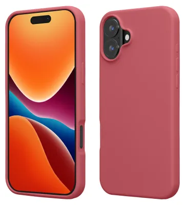 Produktbild von kwmobile Handyhülle für iPhone 16 Hülle, für iPhone 16 Case - Hülle Silikon - kabelloses Laden - Dark Rose