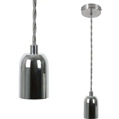 Produktbild von ZMH Lampenaufhängung Vintage Lampenfassung E27 Silber Edison Schnurpendel Industrial Pendleuchte mit Baldachin Lampe Kupfer für Wohnzimmer Esszimmer