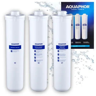 Produktbild von Aquaphor Kristall A Ersatzfilter Set K5 K2 K7, 6000 L, Wasserfilterkartuschen Für Untertisch Trinkwasserfilter Mit Aqualen