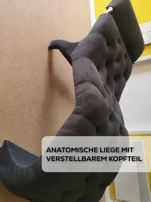 Produktbild von Handgefertigte Sessel - Relaxliege mit verstellbarem Kopfteil, 175x70x65, Velvet Ergonomisch Chaiselongue (Sofa, Liege), Holzrahmen, anthrazit
